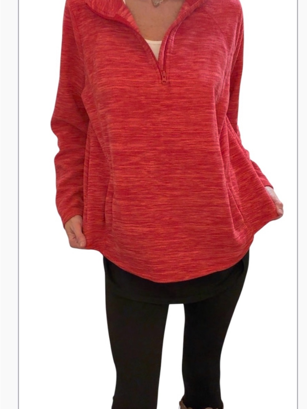 St. John’s Bay Women’s Red Quarter-Zip Pullover Top
